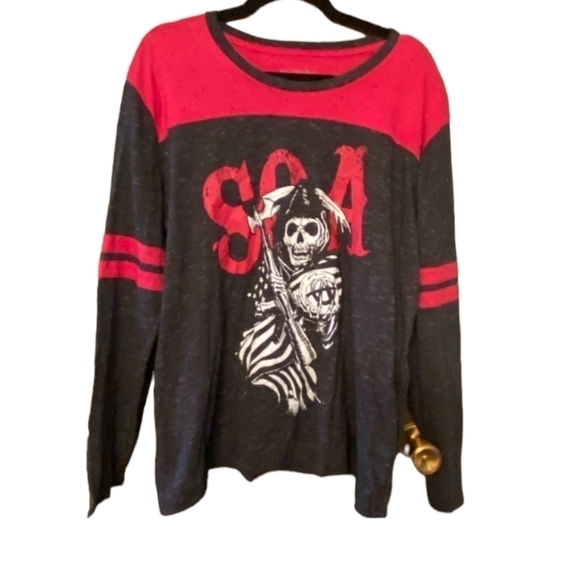 SOA Reaper XL 2016 shirt L/S Red and Black - Picture 4 of 11